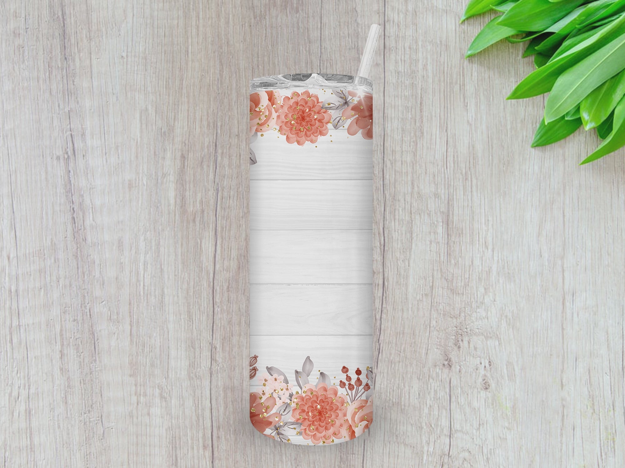 Floral Tumbler, Gifts For friends, Gifts for couples, Personalized gift for couples, Gift for her, 20oz Skinny Tumbler
