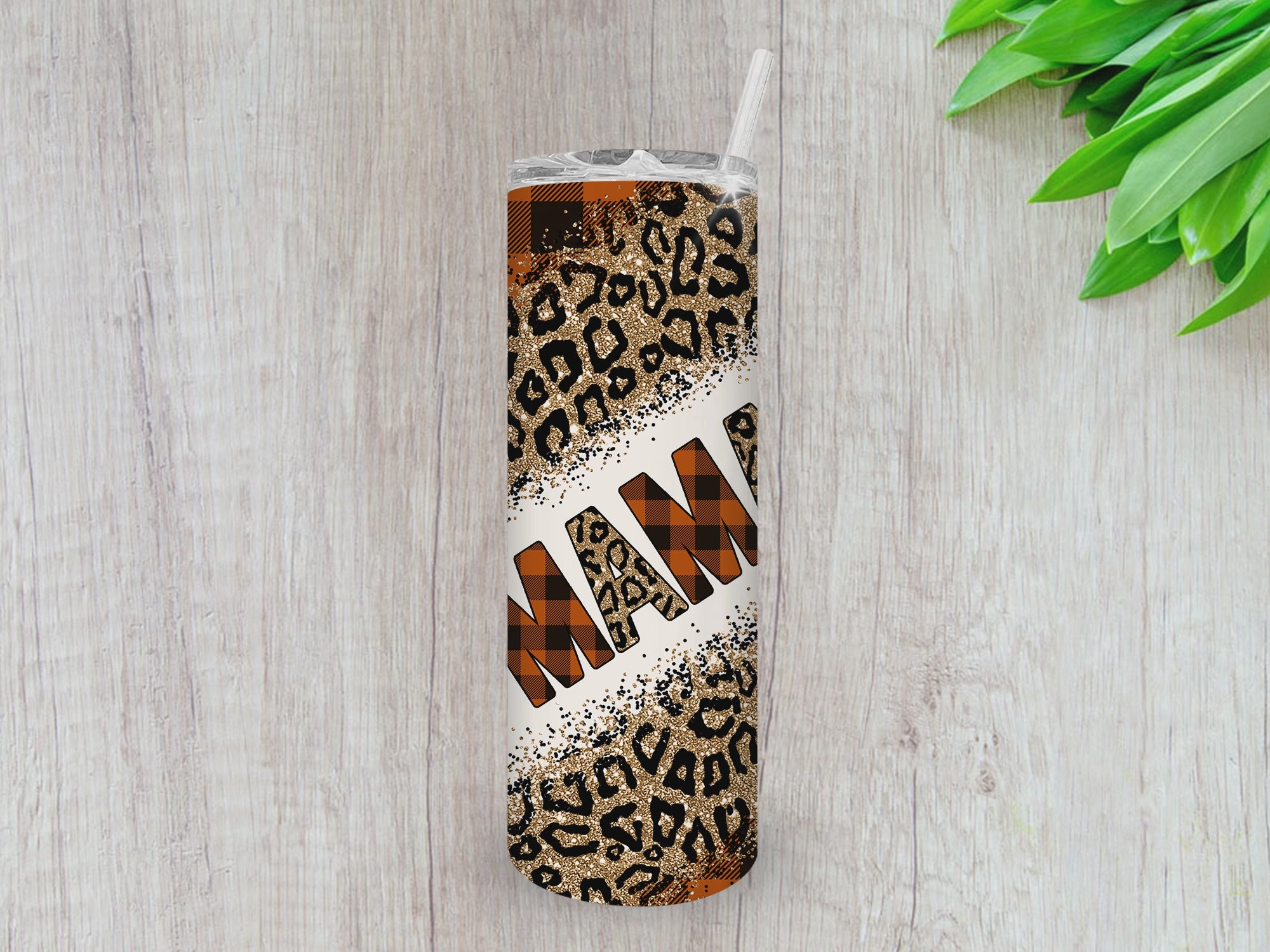 Fall Plaid Mama Tumbler, Gifts For moms, Gifts for couples, Personalized gift for couples, Gift for her, 20oz Skinny Tumbler