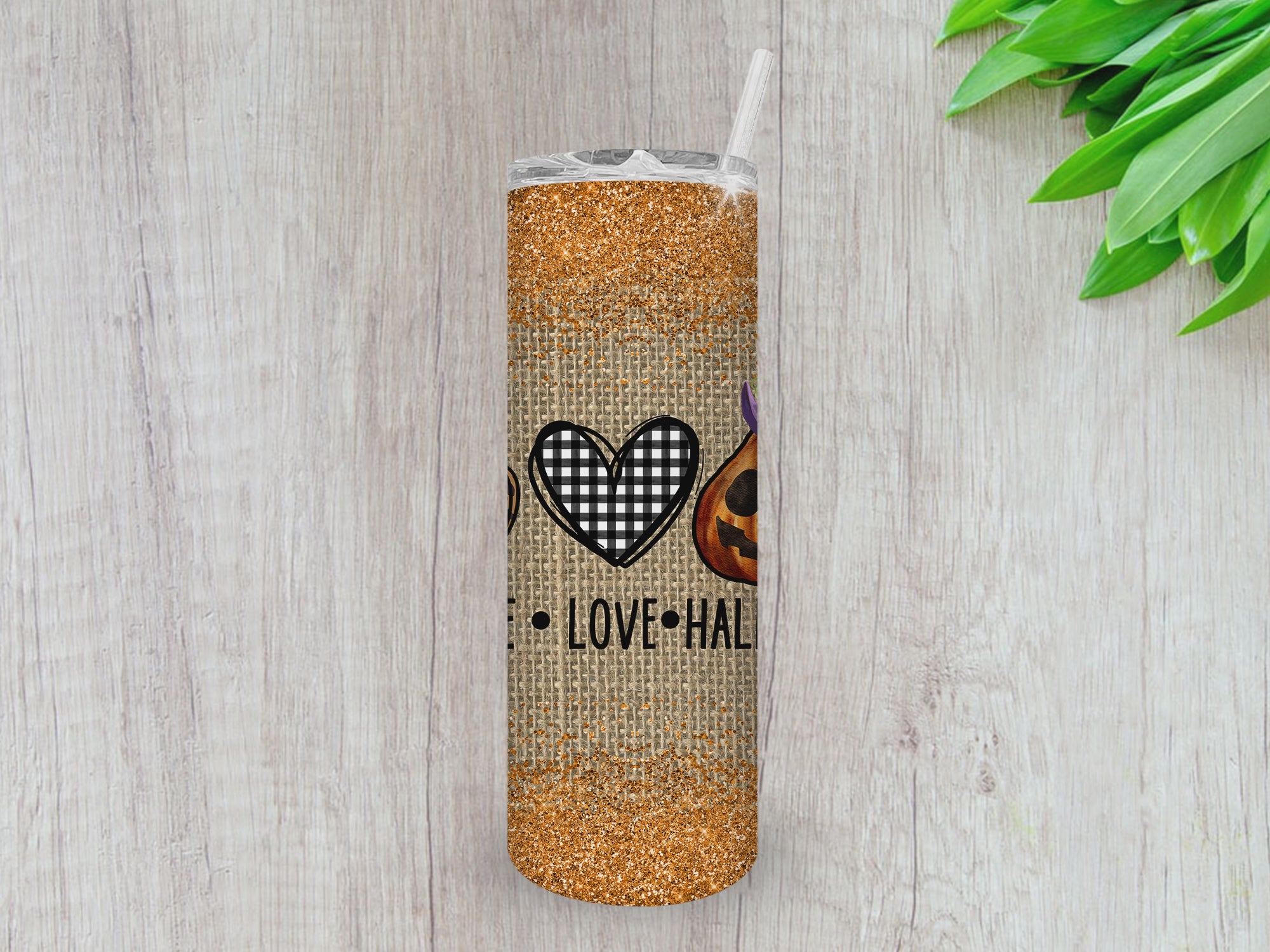 Halloween Peace and Love Tumbler, Gifts For friends, Gifts for couples, Personalized gift for couples, Gift for her, 20oz Skinny Tumbler