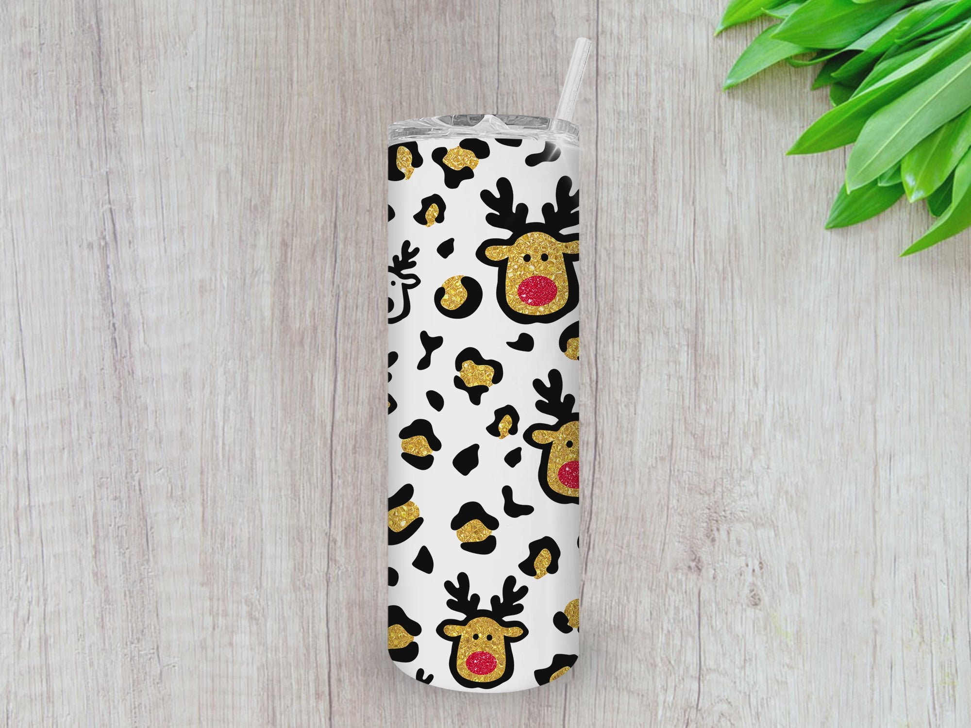 Reindeer Tumbler, Gifts For Christmas, Personalized gift for Christmas, Gift for her, 20oz Skinny Tumbler