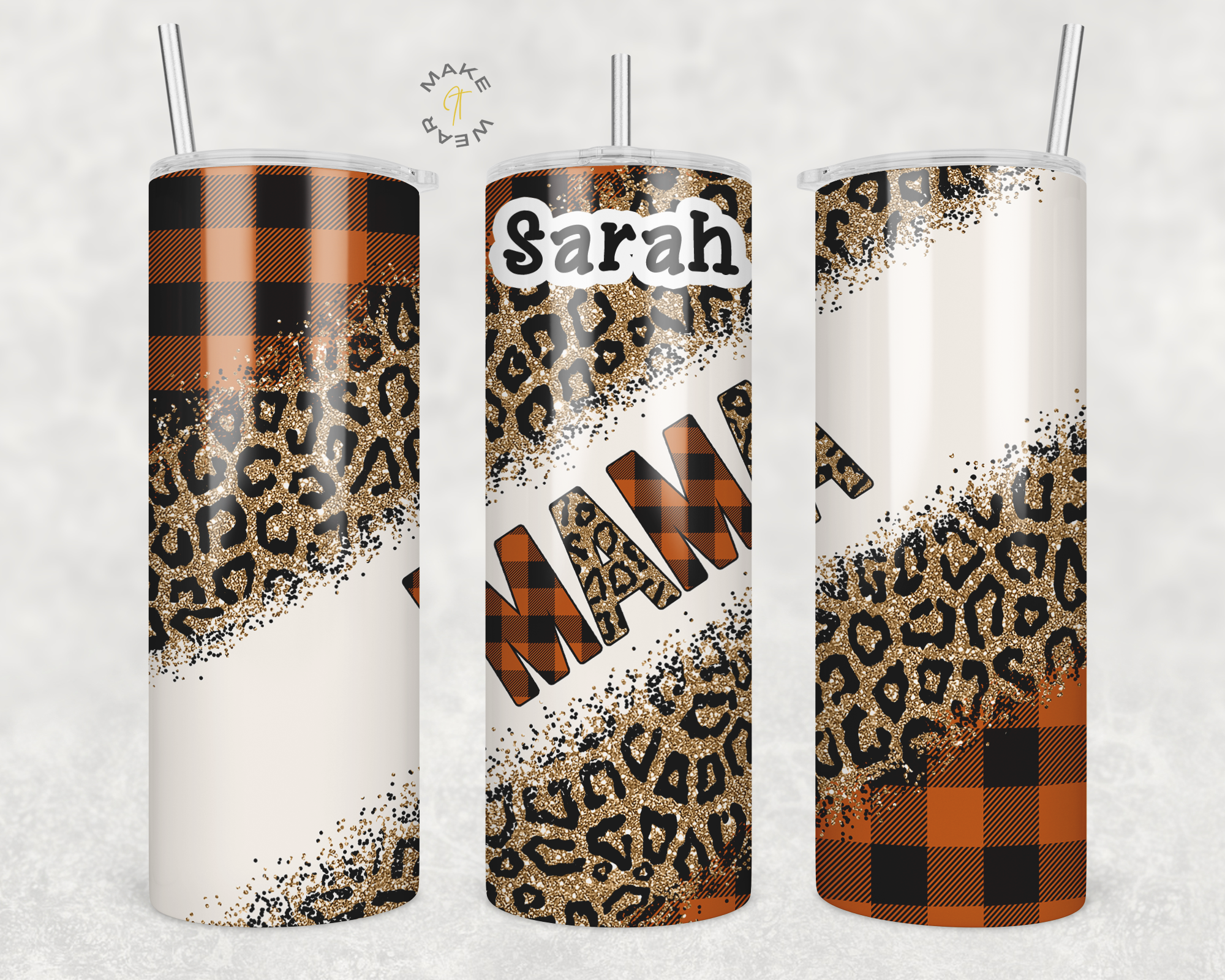 Fall Plaid Mama Tumbler, Gifts For moms, Gifts for couples, Personalized gift for couples, Gift for her, 20oz Skinny Tumbler