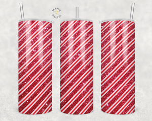 Candy Cane Tumbler, Gifts For Christmas, Personalized gift for Christmas, Gift for her, 20oz Skinny Tumbler