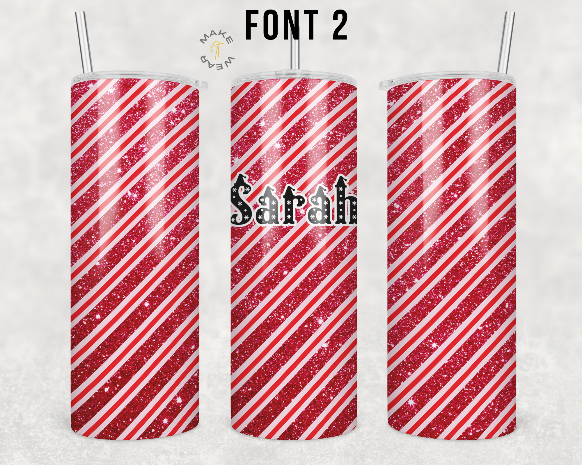 Candy Cane Tumbler, Gifts For Christmas, Personalized gift for Christmas, Gift for her, 20oz Skinny Tumbler