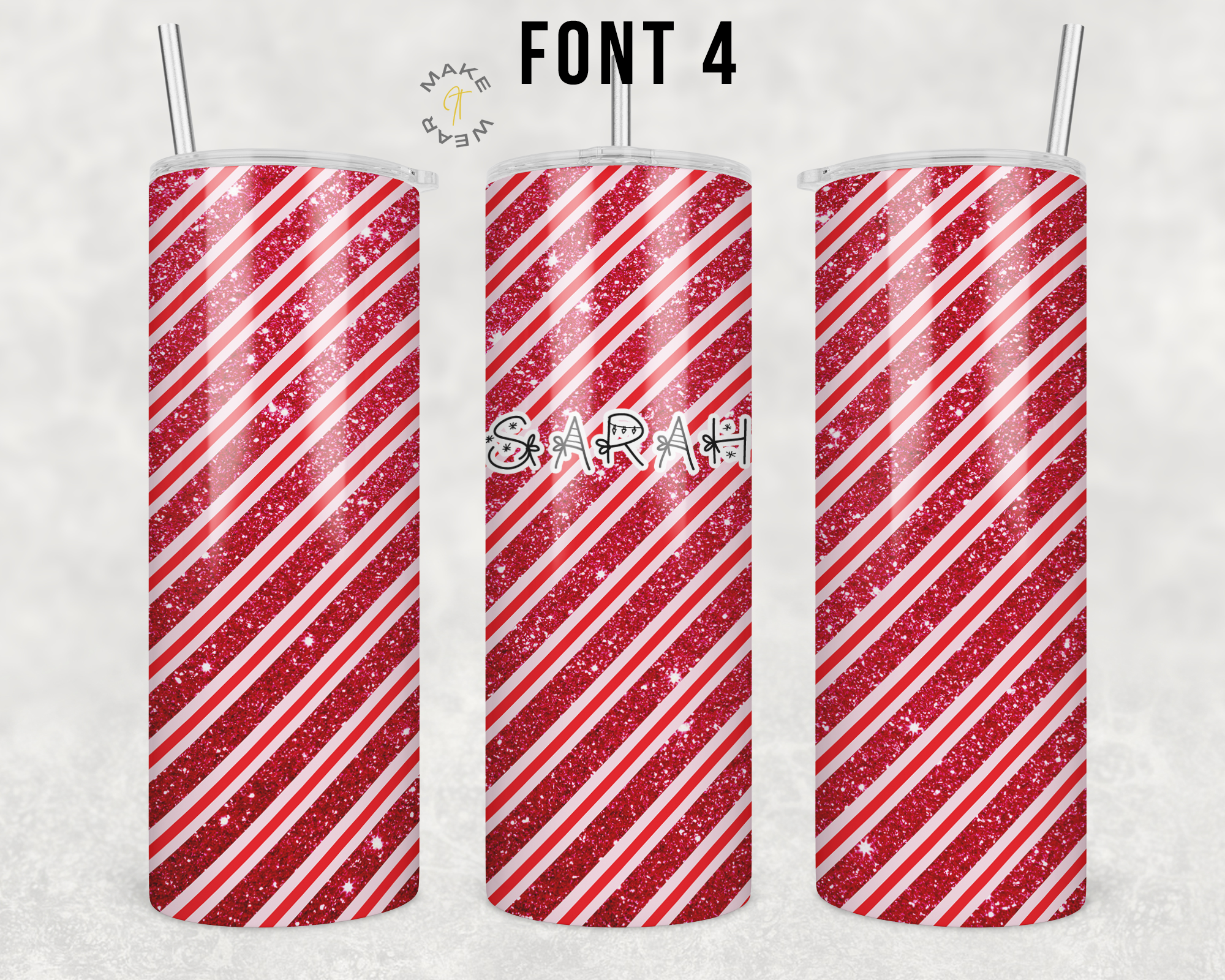 Candy Cane Tumbler, Gifts For Christmas, Personalized gift for Christmas, Gift for her, 20oz Skinny Tumbler