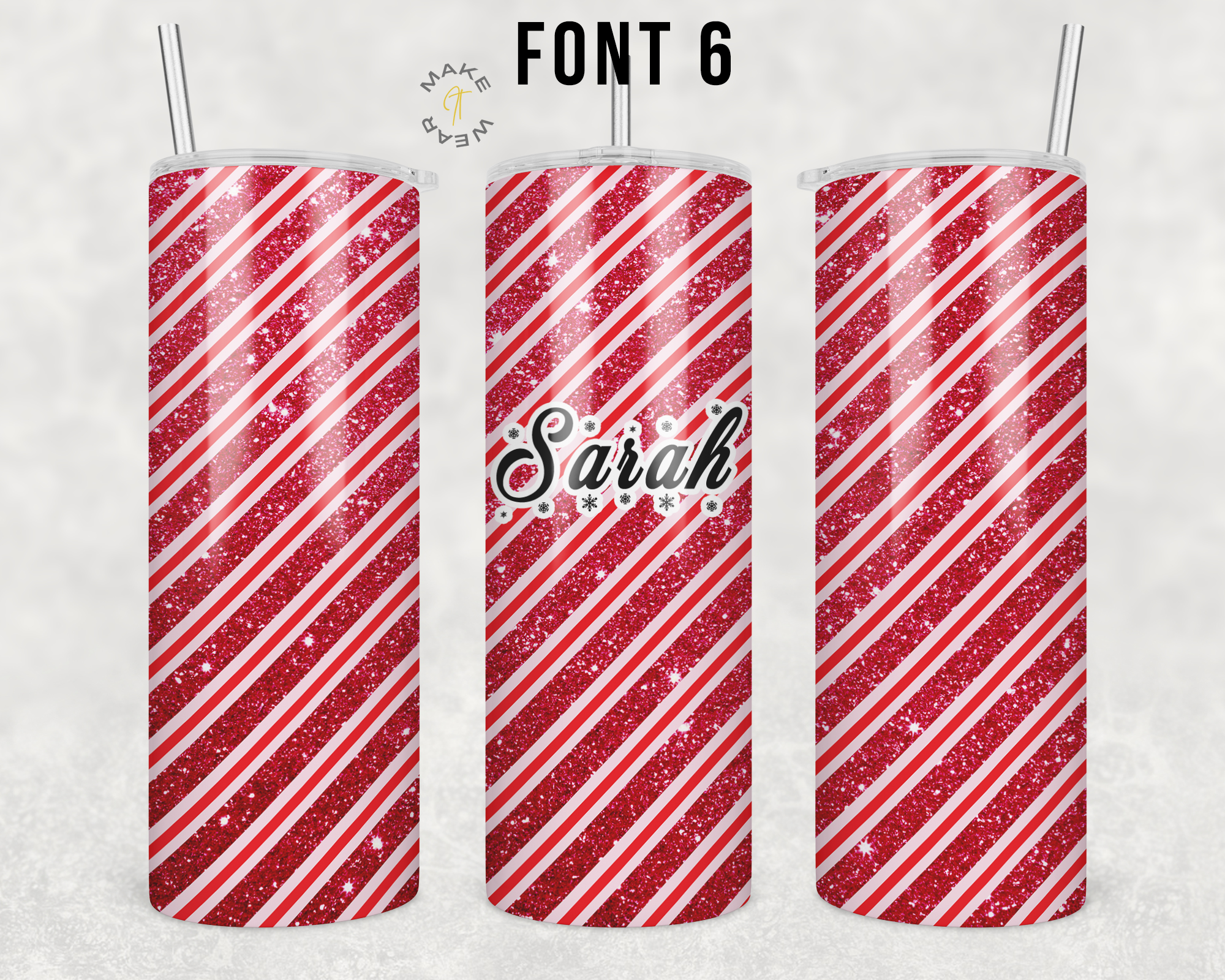 Candy Cane Tumbler, Gifts For Christmas, Personalized gift for Christmas, Gift for her, 20oz Skinny Tumbler