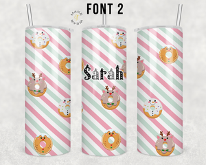 Donut Tumbler, Gifts For Christmas, Personalized gift for Christmas, Gift for her, 20oz Skinny Tumbler