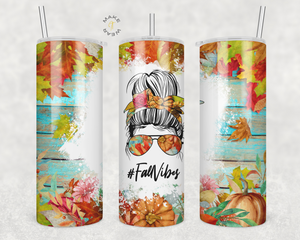 Fall Vibes Tumbler, Gifts For friends, Gifts for couples, Personalized gift for couples, Gift for her, 20oz Skinny Tumbler