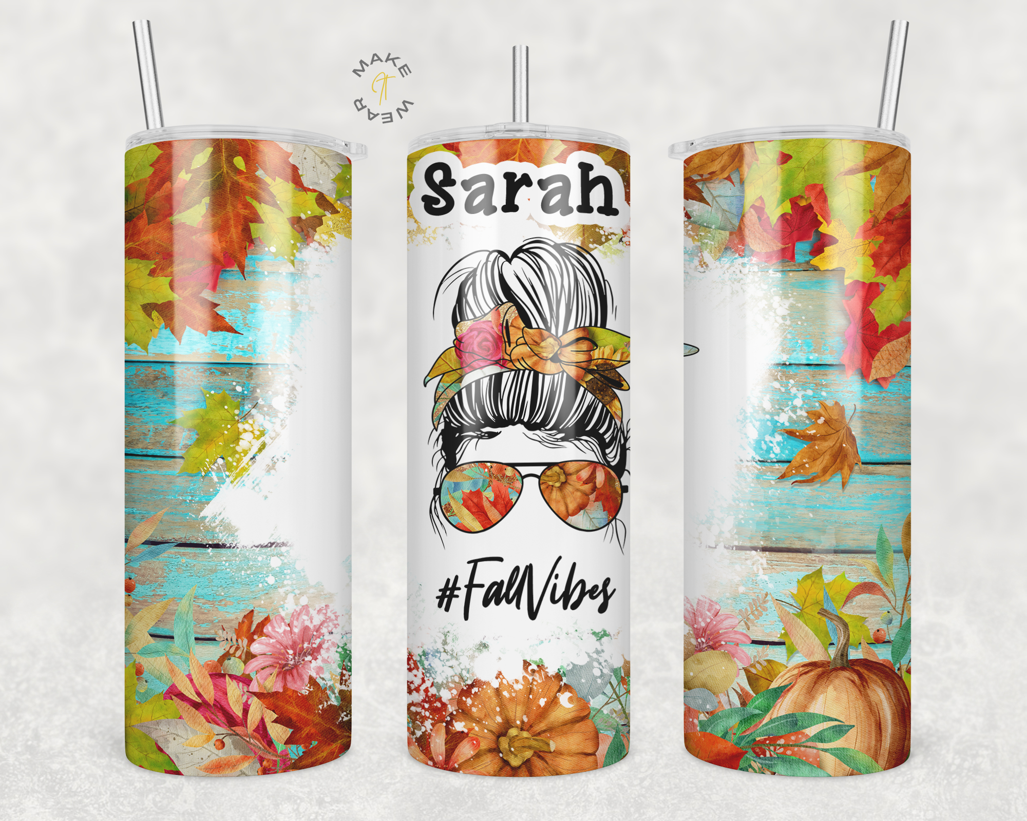 Fall Vibes Tumbler, Gifts For friends, Gifts for couples, Personalized gift for couples, Gift for her, 20oz Skinny Tumbler