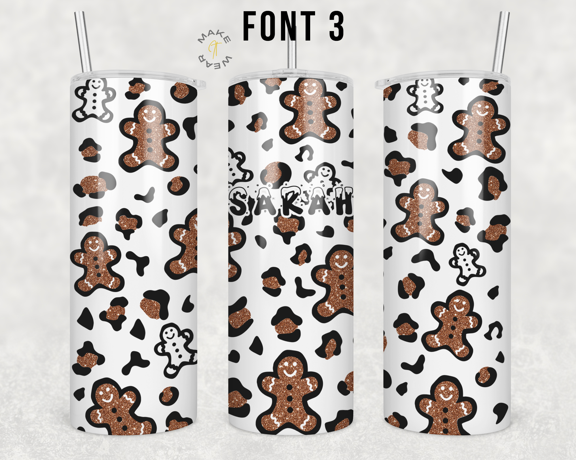 Gingerbread Man Tumbler, Gifts For Christmas, Personalized gift for Christmas, Gift for her, 20oz Skinny Tumbler