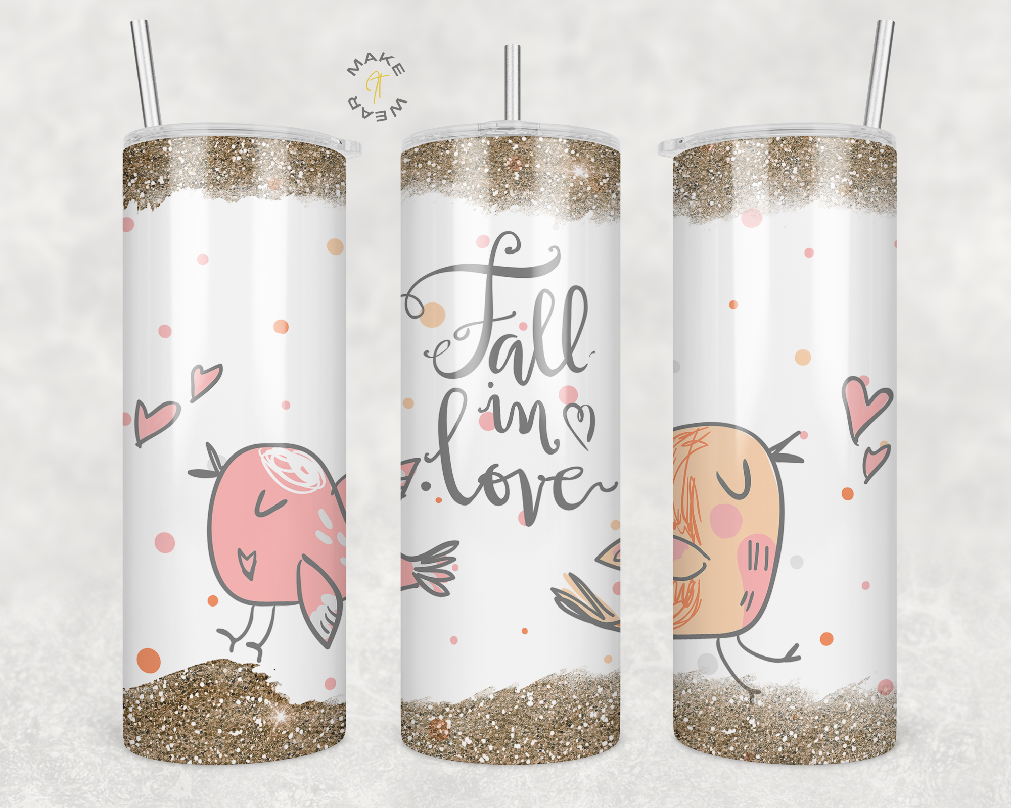 Fall in Love Tumbler, Gifts For friends, Gifts for couples, Personalized gift for couples, Gift for her, 20oz Skinny Tumbler