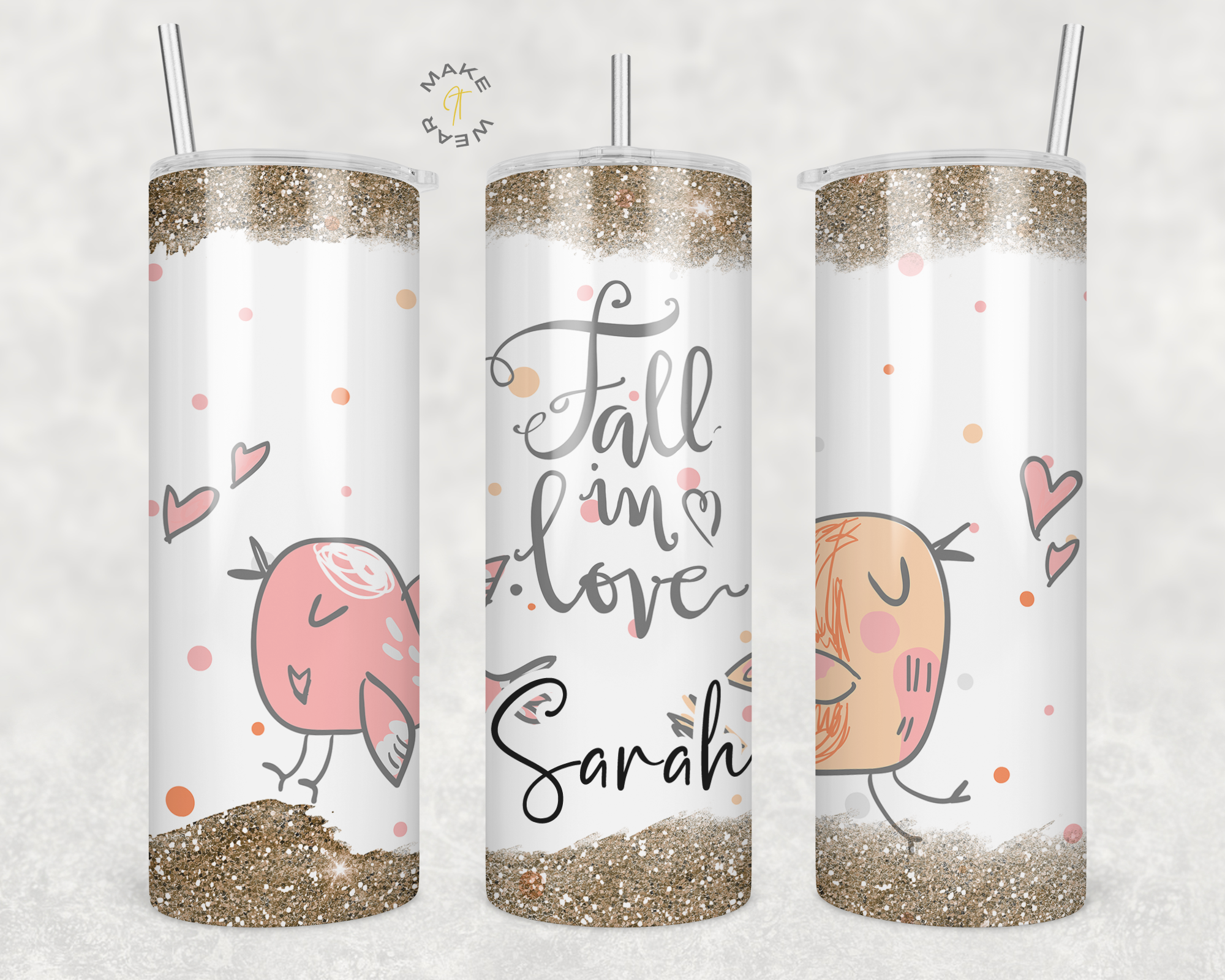 Fall in Love Tumbler, Gifts For friends, Gifts for couples, Personalized gift for couples, Gift for her, 20oz Skinny Tumbler