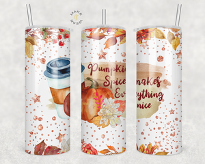 Pumpkin Spice Tumbler, Gifts For friends, Gifts for couples, Personalized gift for couples, Gift for her, 20oz Skinny Tumbler