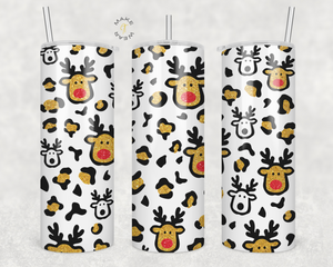 Reindeer Tumbler, Gifts For Christmas, Personalized gift for Christmas, Gift for her, 20oz Skinny Tumbler