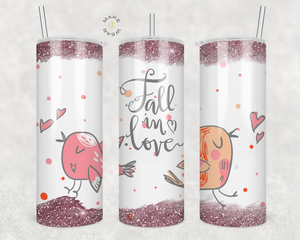 Fall in Love Tumbler, Gifts For friends, Gifts for couples, Personalized gift for couples, Gift for her, 20oz Skinny Tumbler