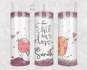 Fall in Love Tumbler, Gifts For friends, Gifts for couples, Personalized gift for couples, Gift for her, 20oz Skinny Tumbler