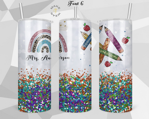 Teacher Tumbler, Gifts For teachers, Personalized gift for teachers, Gift for her, 20oz Skinny Tumbler