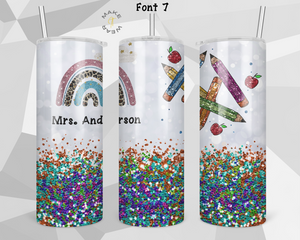 Teacher Tumbler, Gifts For teachers, Personalized gift for teachers, Gift for her, 20oz Skinny Tumbler