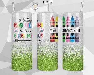 Teacher Glitter Tumbler, Gifts For teachers, Personalized gift for teachers, Gift for her, 20oz Skinny Tumbler