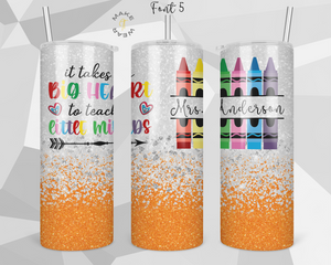Teacher Glitter Tumbler, Gifts For teachers, Personalized gift for teachers, Gift for her, 20oz Skinny Tumbler