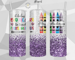 Teacher Glitter Tumbler, Gifts For teachers, Personalized gift for teachers, Gift for her, 20oz Skinny Tumbler