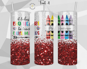 Teacher Glitter Tumbler, Gifts For teachers, Personalized gift for teachers, Gift for her, 20oz Skinny Tumbler