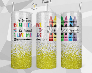 Teacher Glitter Tumbler, Gifts For teachers, Personalized gift for teachers, Gift for her, 20oz Skinny Tumbler