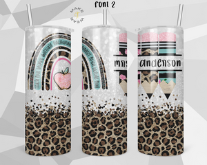 Teacher Leopard Tumbler, Gifts For teachers, Personalized gift for teachers, Gift for her, 20oz Skinny Tumbler